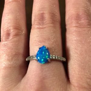 Blue opal ring size 8